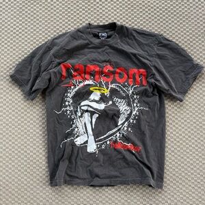ransom clothing angel graphic puff print tee shirt